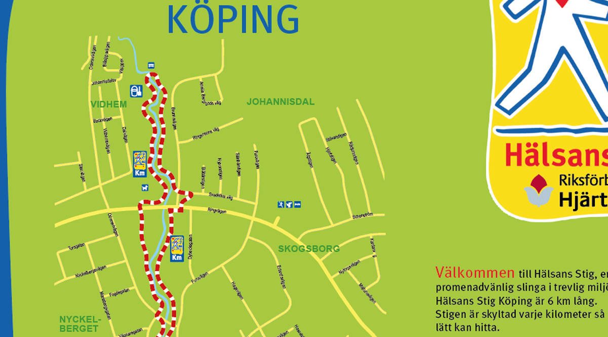 Digitalt uppritad karta över Köping - Reklamhuset RINK