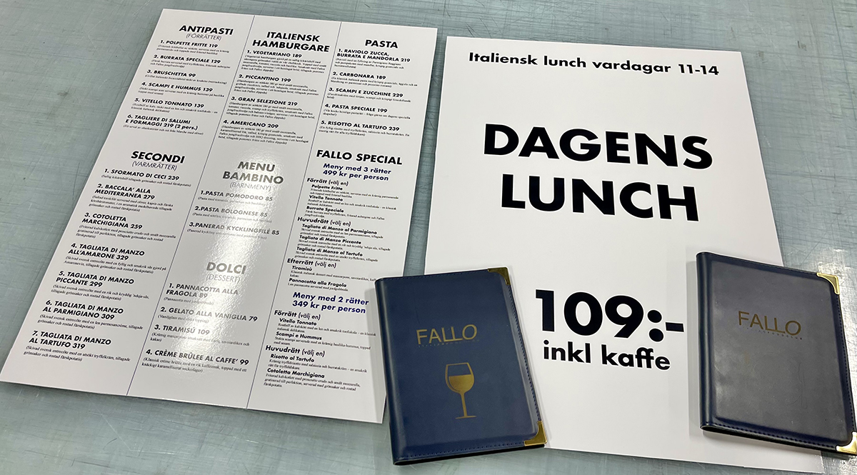 Menyer Fallo Italian Pizza Club