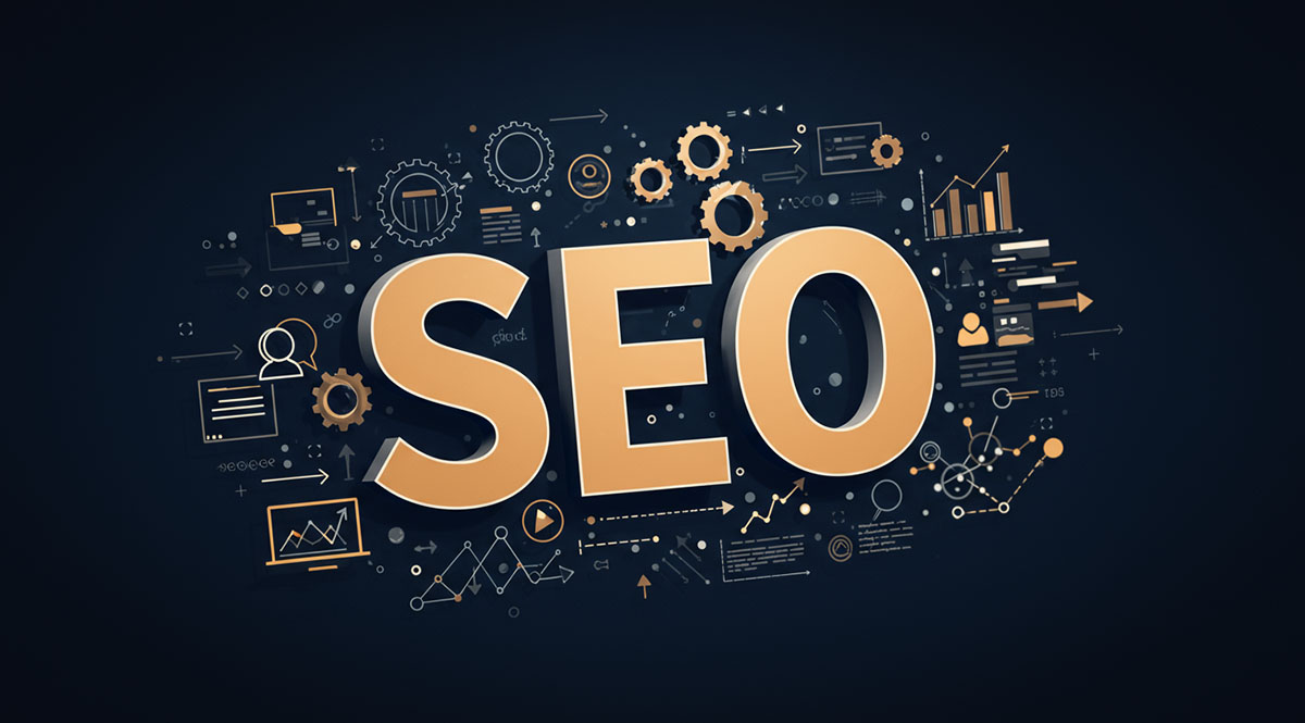 SEO-illustration som visar hur centralt SEO är för din hemsida - Reklamhuset RINK